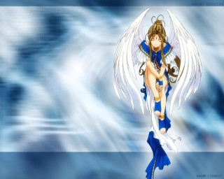 Woman angel wings cloud blue - a cloud background free wallpaper