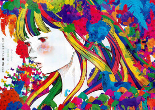 Colorful hair woman flowers head - carne griffiths free wallpaper