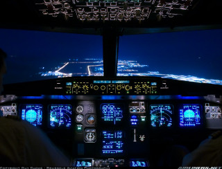 Man cockpit plane night lights 2 - ambient lighting free wallpaper