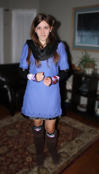 Girl blue dress boots livingroom - evaline ness free wallpaper for mobile