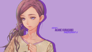 Girl long hair white shirt 11 - a purple background free wallpaper
