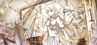 Girl longhair sailoroutfit city manga - a drawing of a girl free wallpaper