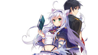 Anime couple holding books book - their hand free wallpaper for desktop