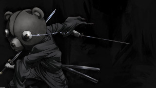 Cartoon character two swords bear - two sword free wallpaper