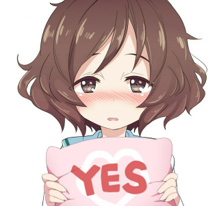 Girl holding pink sign yes - ayo free wallpaper for tablet