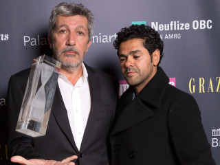 Men award plaque standing holding - their hand free wallpaper