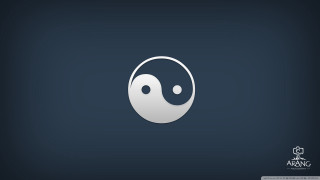 Yin yang symbol dark background - symmetrical balance free wallpaper for desktop