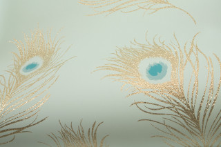 Gold blue wall peacock feather - a gold free wallpaper for desktop