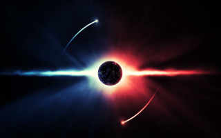 Black hole red blue light 5 - plasma free wallpaper