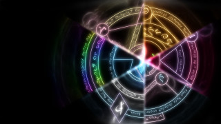 Colorful clock black background rainbow - occult free wallpaper