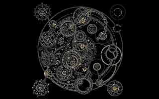 Black white clock gears background 2 - gear free wallpaper for desktop