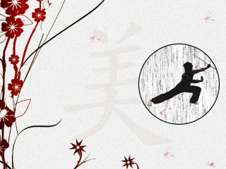 Man sword circle flowers tree - cao buxing free wallpaper