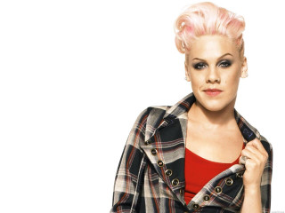 Pink haired plaid jacket portrait - pink hair free wallpaper