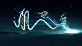 Wave bitcoin symbol graphic image - digital art free wallpaper