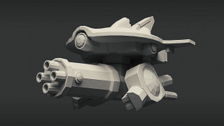 Futuristic object large propeller small - new sculpture free wallpaper