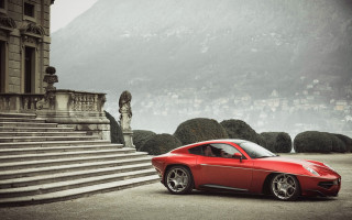 Red sports car building steps 2 - step free wallpaper for desktop