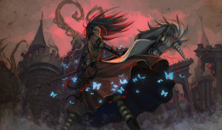 Woman riding horse demon castle - a woman riding free wallpaper