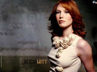 Woman red hair white dress 4 - alison watt free wallpaper