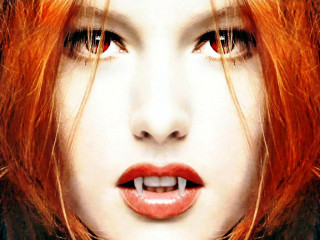 Redhair white teeth redlip black - a red lip free wallpaper