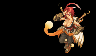 Woman sword tail flying arms - the air free wallpaper