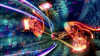 Futuristic city neon lights futuristic - kinetic art free wallpaper for desktop