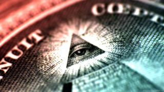 Dollar bill eye triangle closeup - occult free wallpaper