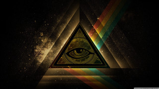 Triangle rainbow eye light middle - occult free wallpaper