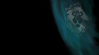 Lion black white blue design - dark background free wallpaper for desktop
