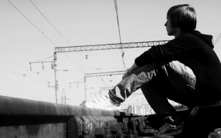 Man skateboarding railroad bridge river 2 - andrey ryabovichev free wallpaper for desktop