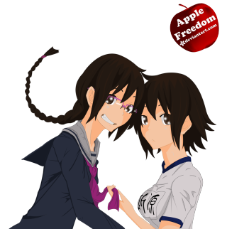 Anime couple apple background freedom - computer graphic free wallpaper for tablet