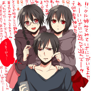 Anime characters red eyes black 9 - one holding free wallpaper for tablet