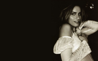 Woman white dress posing hands 5 - her arm free wallpaper for desktop