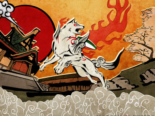 Dog jumping building fire red - a fire in the background free wallpaper