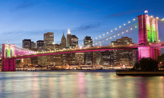 Bridge lights city background nightscape - free city wallpaper for desktop