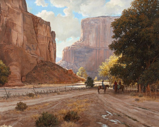 Dirt road horse buggy mountain - brothers hildebrandt free wallpaper