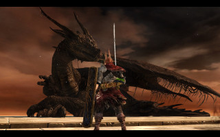 Man armor dragon sword heroic - a giant dragon free wallpaper
