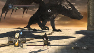 Dragon attacking demon video game - dark soul free wallpaper