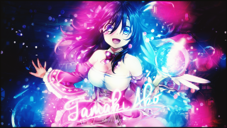 Blue haired pink dress magic - a pink dress free wallpaper for desktop