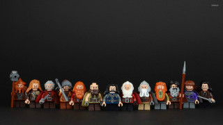 Lego minifigures black background row - mosaic free wallpaper for desktop