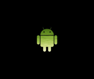Green android logo black background 5 - a white outline free wallpaper for desktop