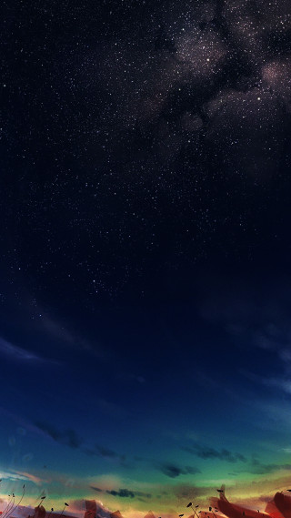 Night sky stars mountain range 7 - free sky wallpaper for mobile