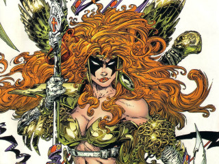 Orange hair sword demon face - michael kaluta free wallpaper for desktop