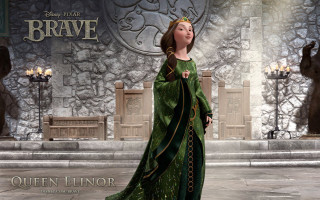 Woman green dress dragon statue - eleanor best free wallpaper