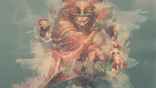 Lion sword men background sky - league of legends free wallpaper