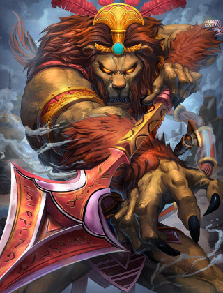 Lion sword helmet air clouds - its head free wallpaper for mobile