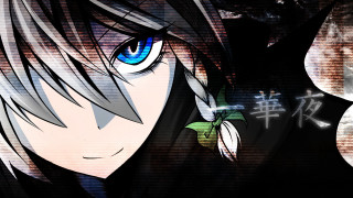 Anime blueeyes blackshirt flower aliceprin - his chest free wallpaper