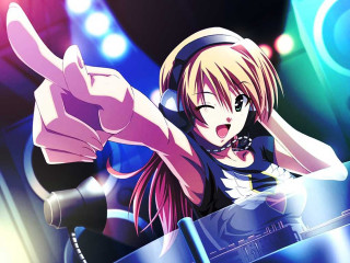Girl headphones dj set club - a dj free wallpaper