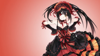 Woman red black dress fan 2 - a fan free wallpaper for desktop