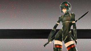 Futuristic woman sword outfit holding 2 - a futuristic outfit holding free wallpaper