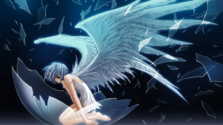 Angelic blue wings anime gothic - an angel free wallpaper